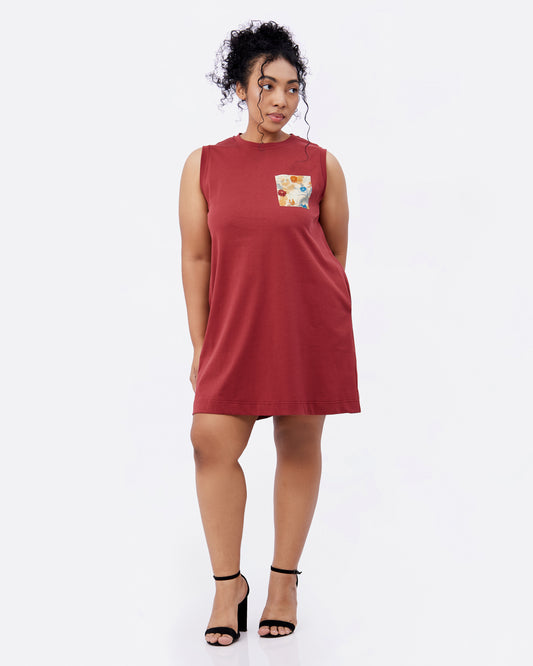 Russet Cotton Jersey Tank Dress