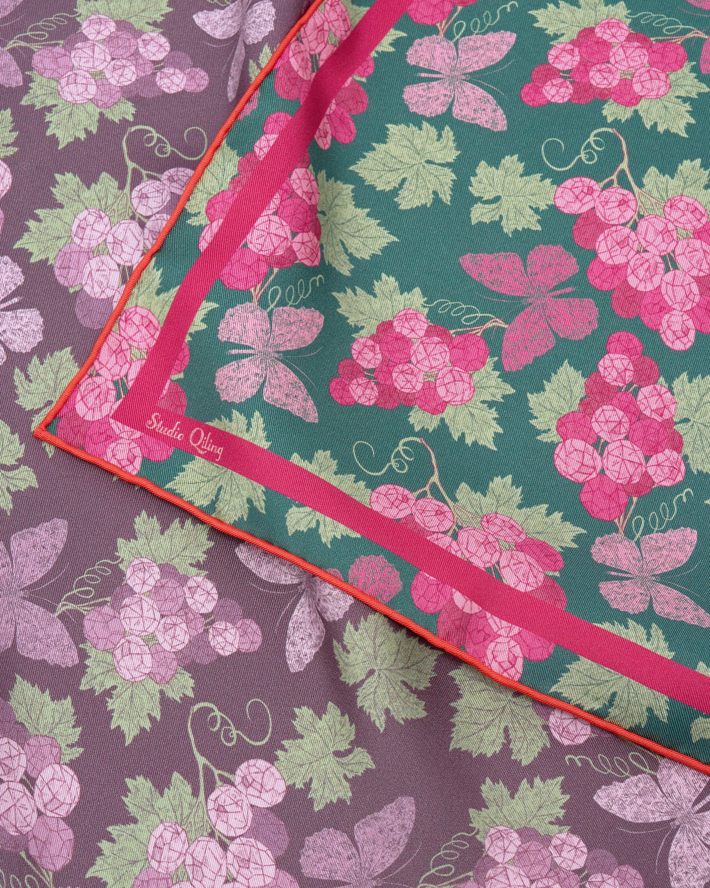 Amethyst Grapes Verdant Jewel Double Side Silk Scarf 65