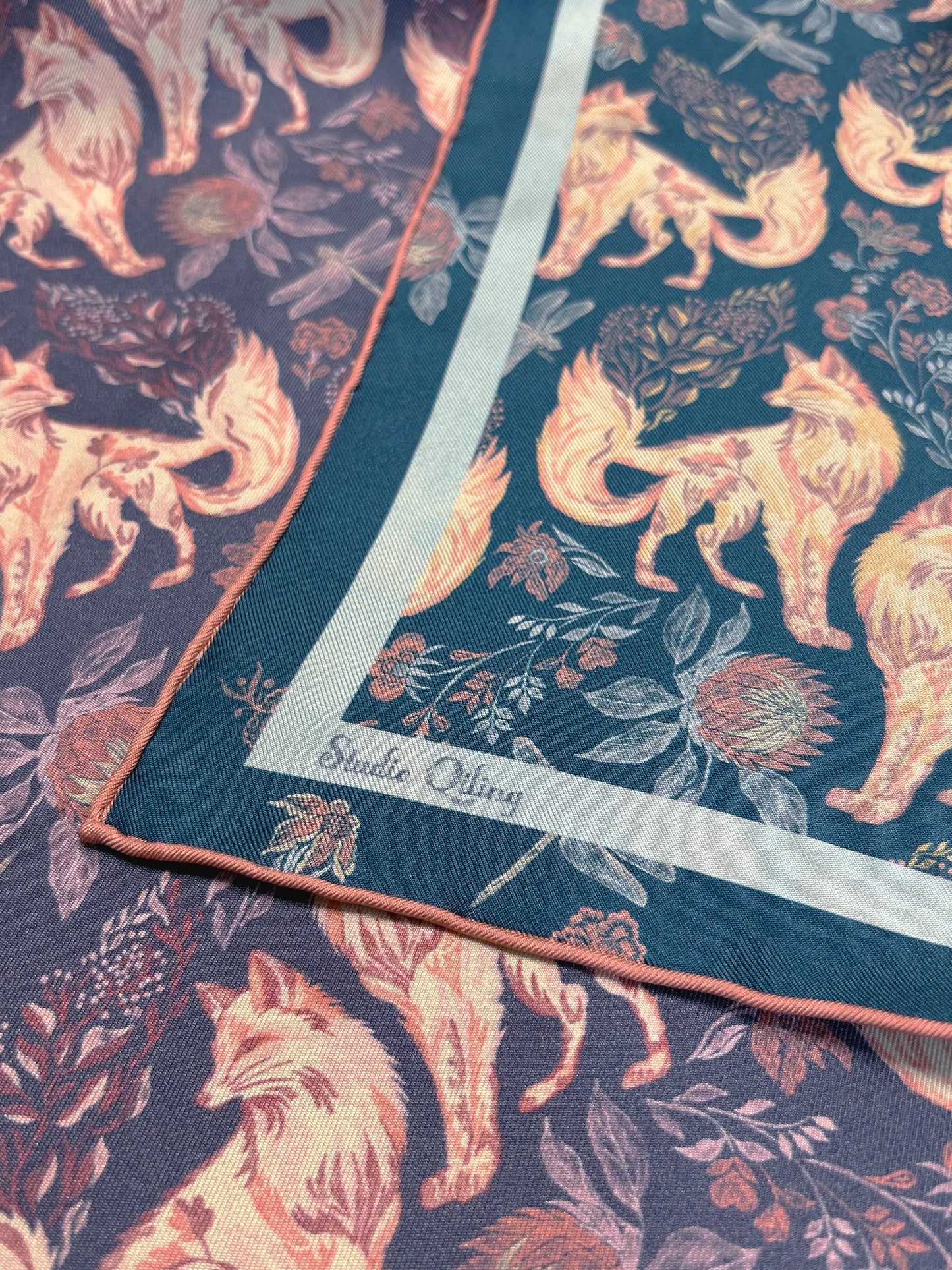 Kitsune Desert Dusk Double Side Silk Scarf 65