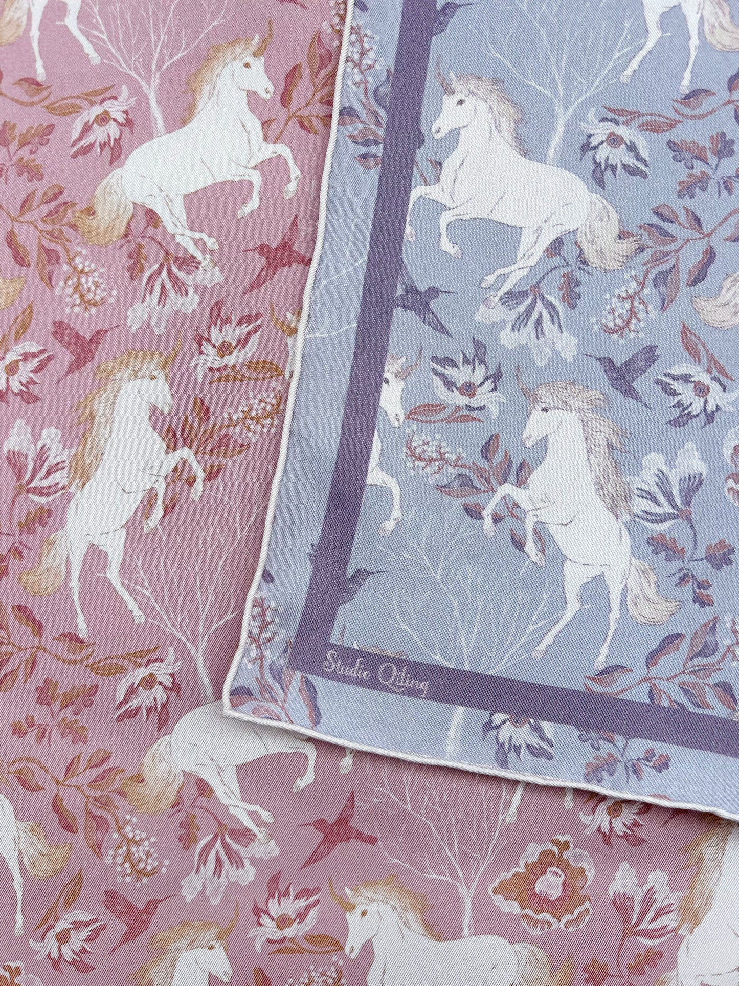 Unicorn Spring Magic Double Side Silk Scarf 100