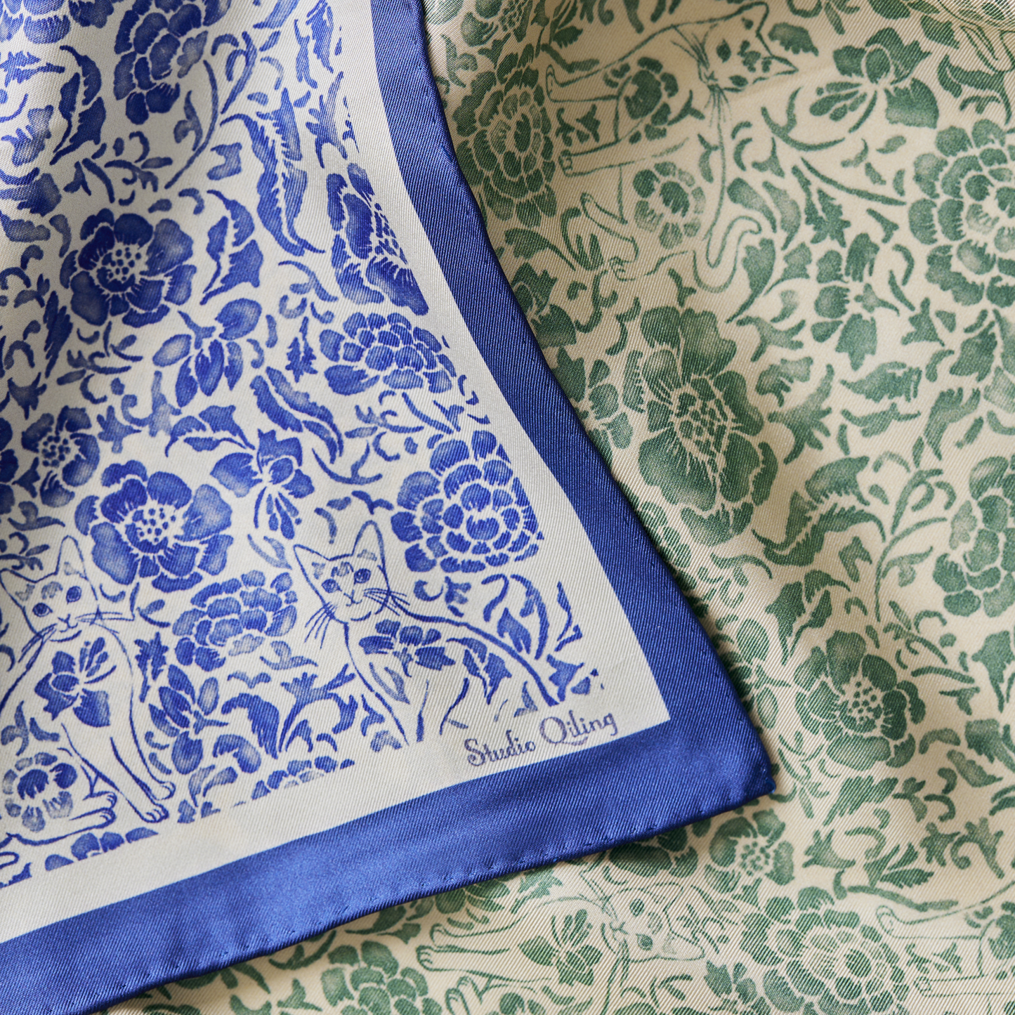 100% silk scarf designed by Studio Qiling