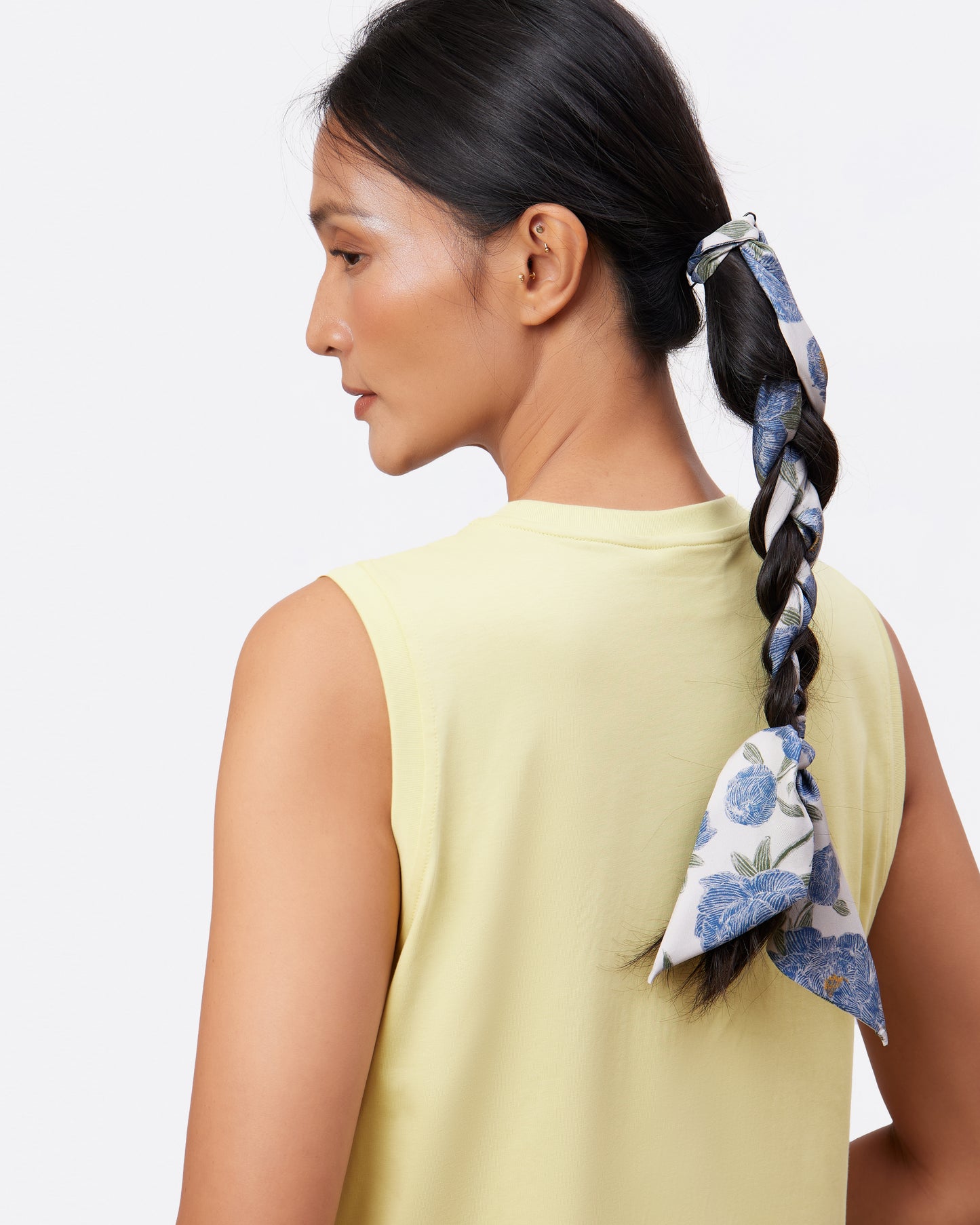 Peony Blue Silk Bandeau 120