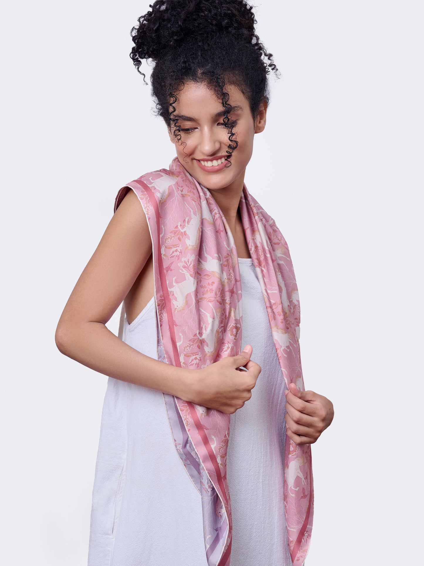 Unicorn Spring Magic Double Side Silk Scarf 100
