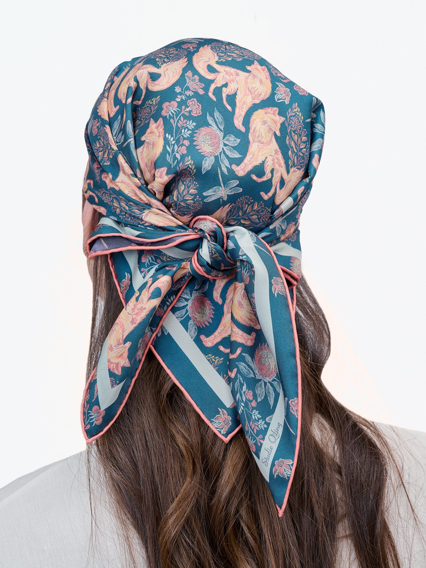 Kitsune Desert Dusk Double Side Silk Scarf 65