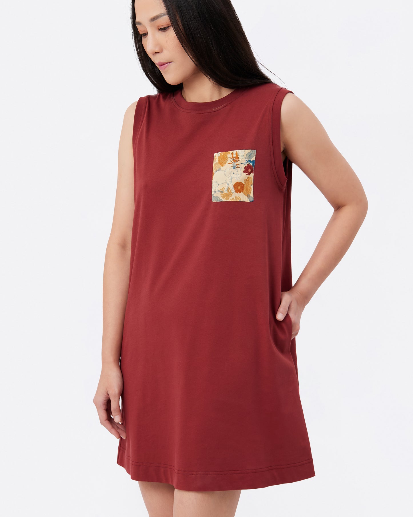 Russet Cotton Jersey Tank Dress