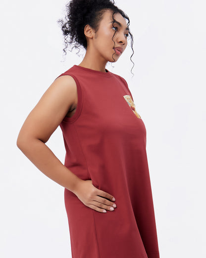Russet Cotton Jersey Tank Dress