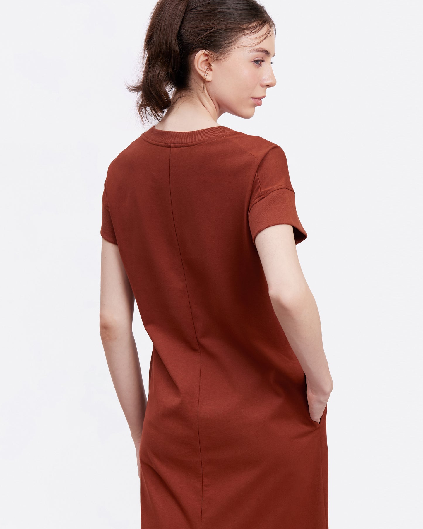 Umber Cotton Jersey Maxi Dress