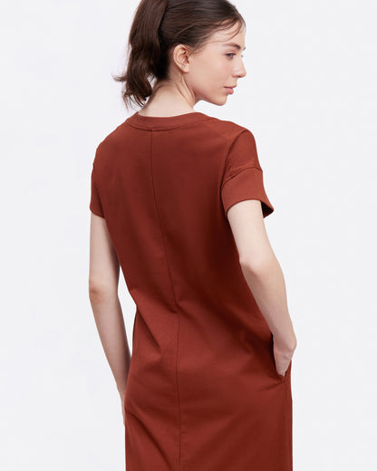 Umber Cotton Jersey Maxi Dress