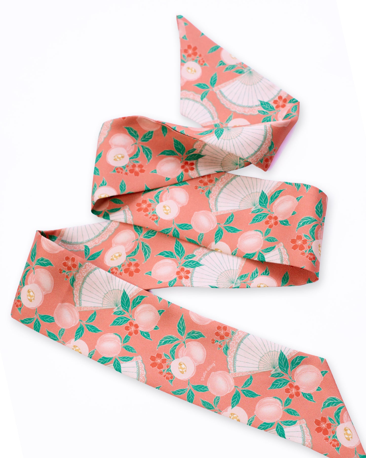 Golden Peaches Coral Silk Bandeau 100