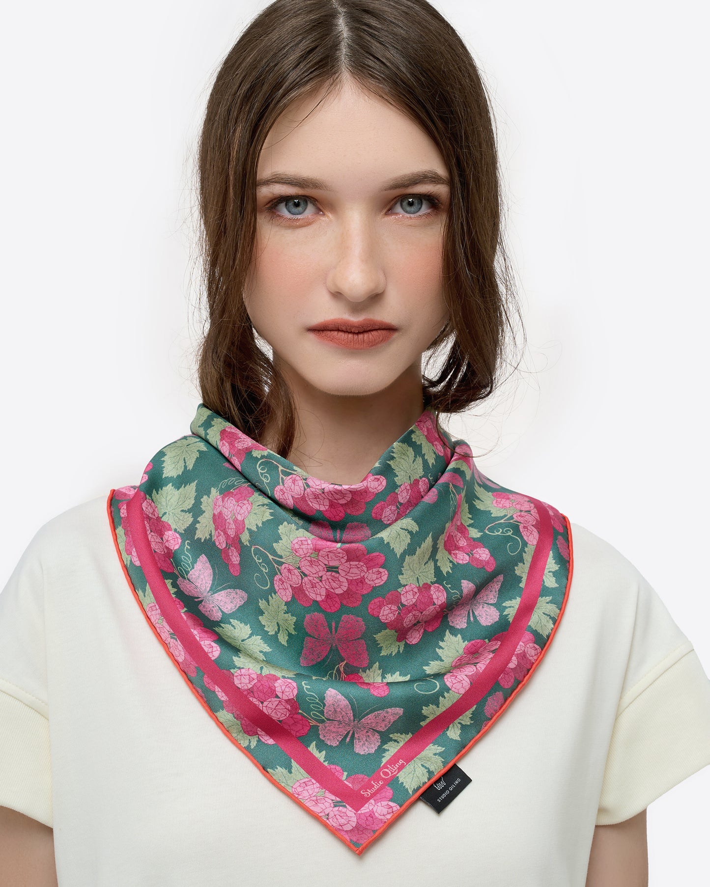 Amethyst Grapes Verdant Jewel Double Side Silk Scarf 65