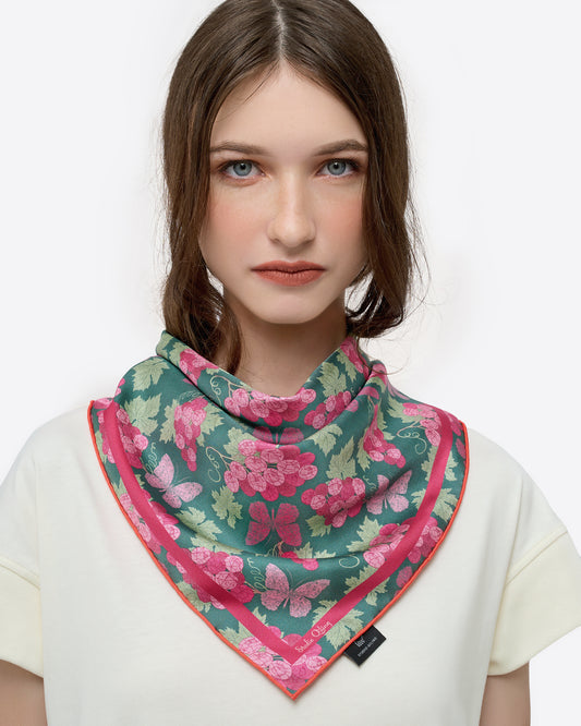 Amethyst Grapes Verdant Jewel Double Side Silk Scarf 65