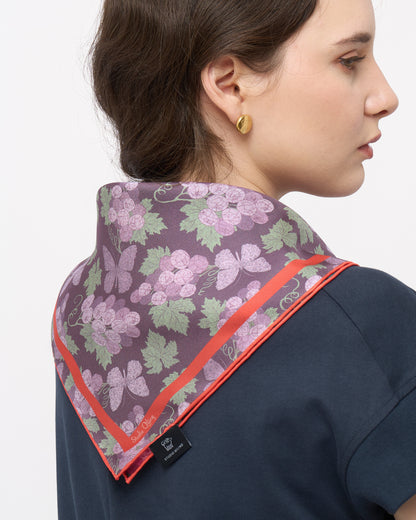 Amethyst Grapes Verdant Jewel Double Side Silk Scarf 65