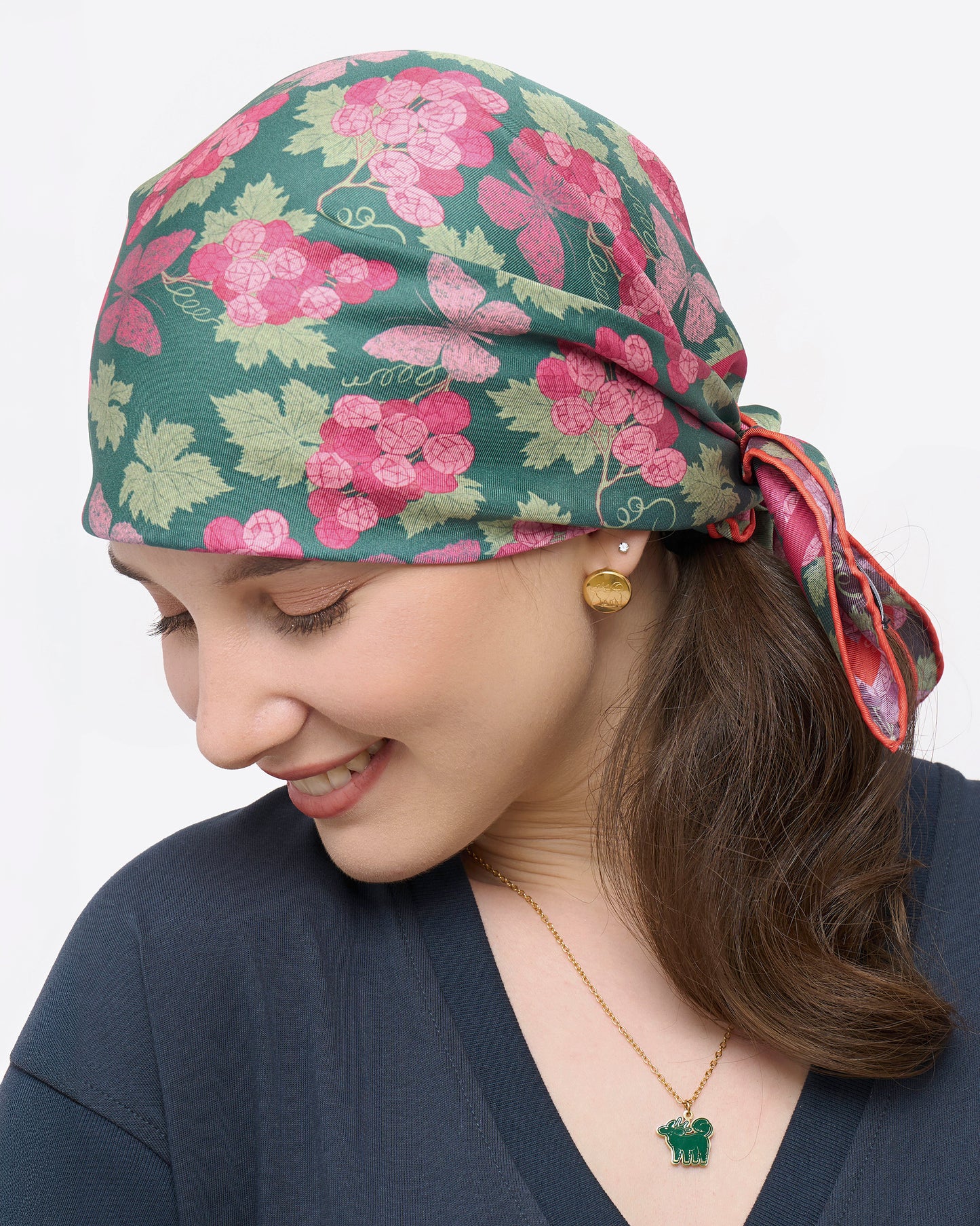 Amethyst Grapes Verdant Jewel Double Side Silk Scarf 65