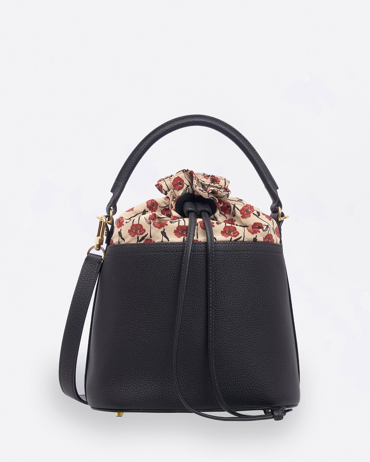 Dancing Poppies Bucket Bag Black