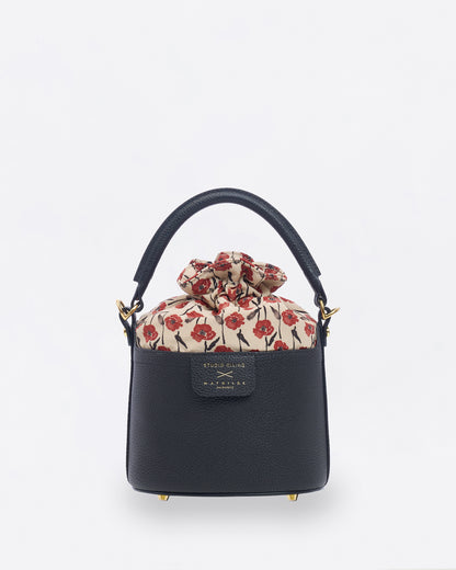 Dancing Poppies Mini Bucket Bag Black
