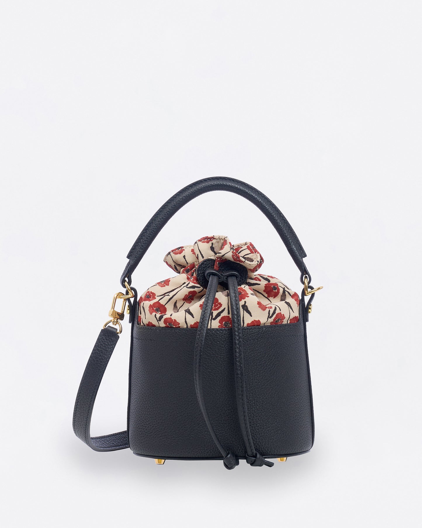 Dancing Poppies Mini Bucket Bag Black