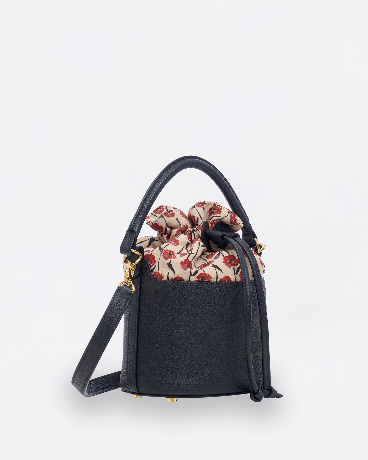 Dancing Poppies Mini Bucket Bag Black