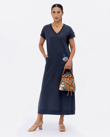 Kitsune Marquetry Bucket Bag Brown
