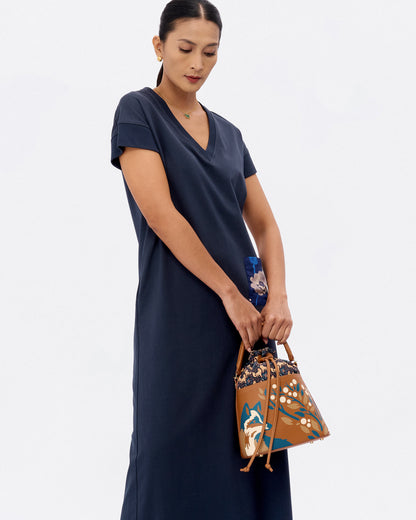Kitsune Marquetry Bucket Bag Brown