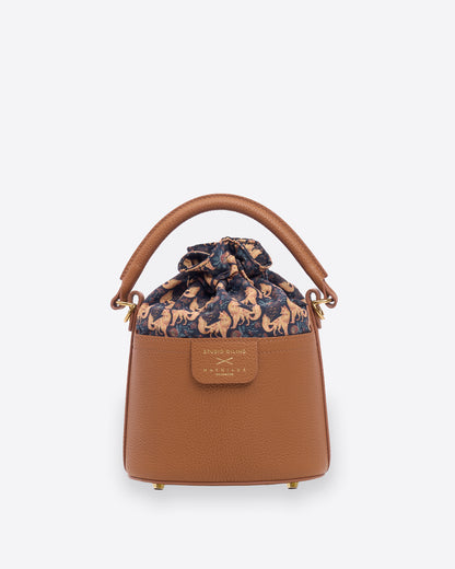 Kitsune Marquetry Mini Bucket Bag Brown