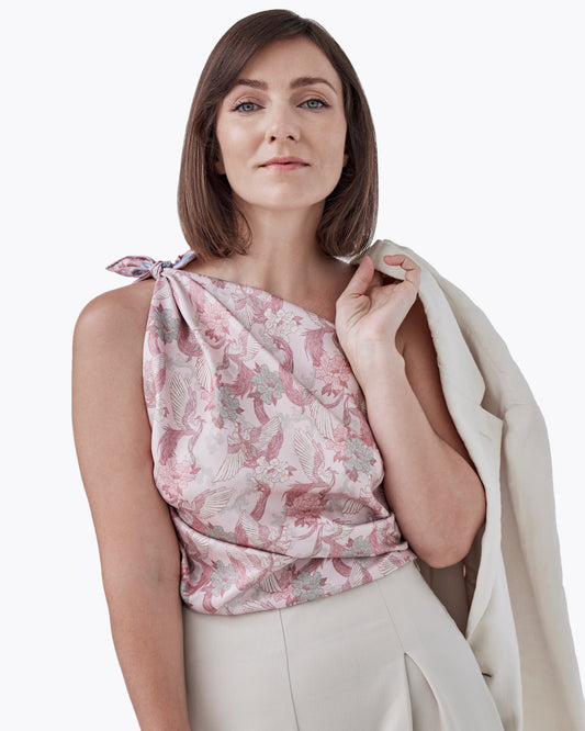 Phoenix Sakura Sky Double Side Silk Scarf 100