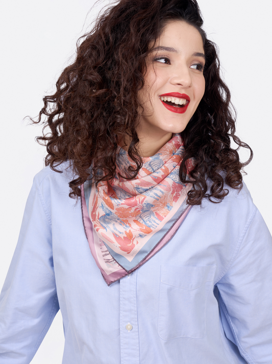 Zebra Lilac Spring Double Side Silk Scarf 65
