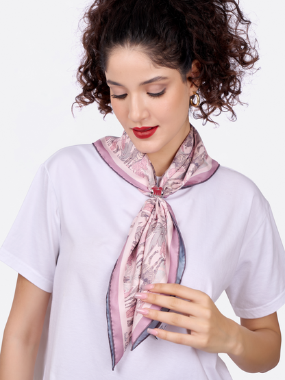 Zebra Lilac Spring Double Side Silk Scarf 65