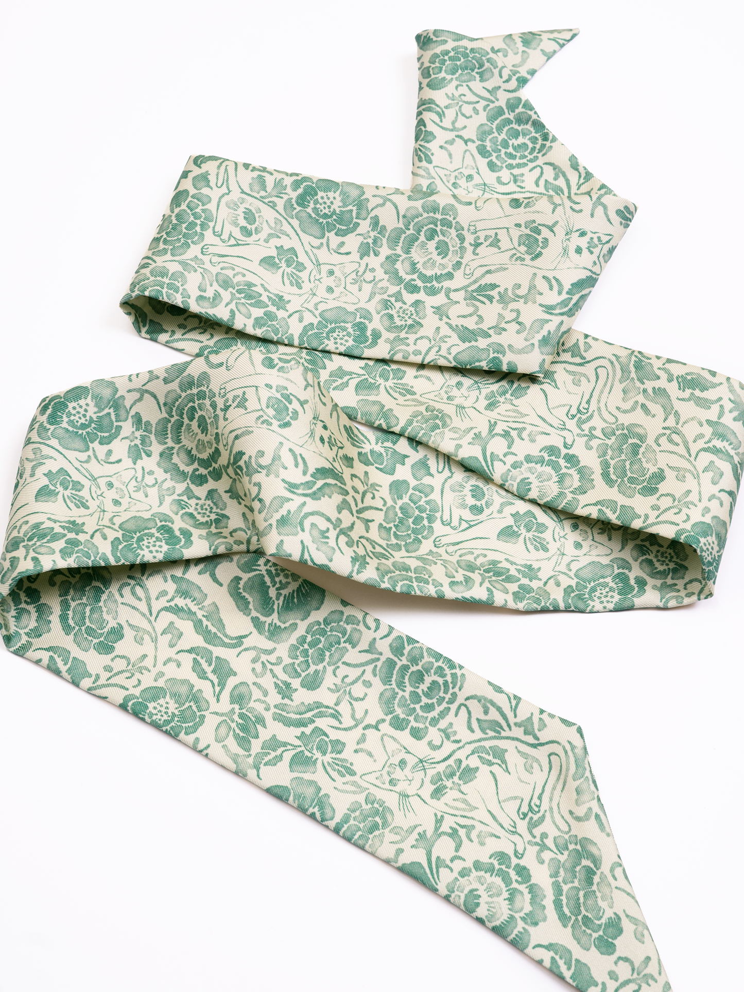 Porcelain Cat Mint Silk Bandeau 100