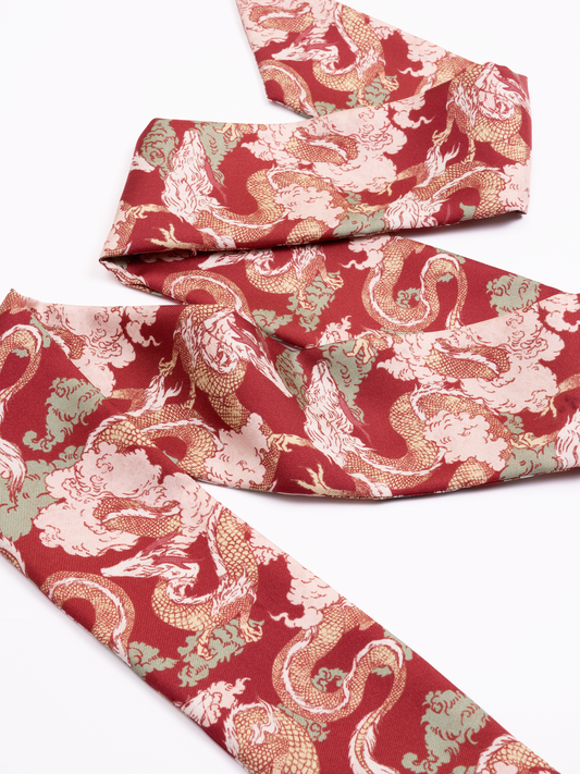 Dragon Scarlet Silk Bandeau 100