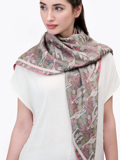 Giraffe Safari Double Side Silk Scarf 100