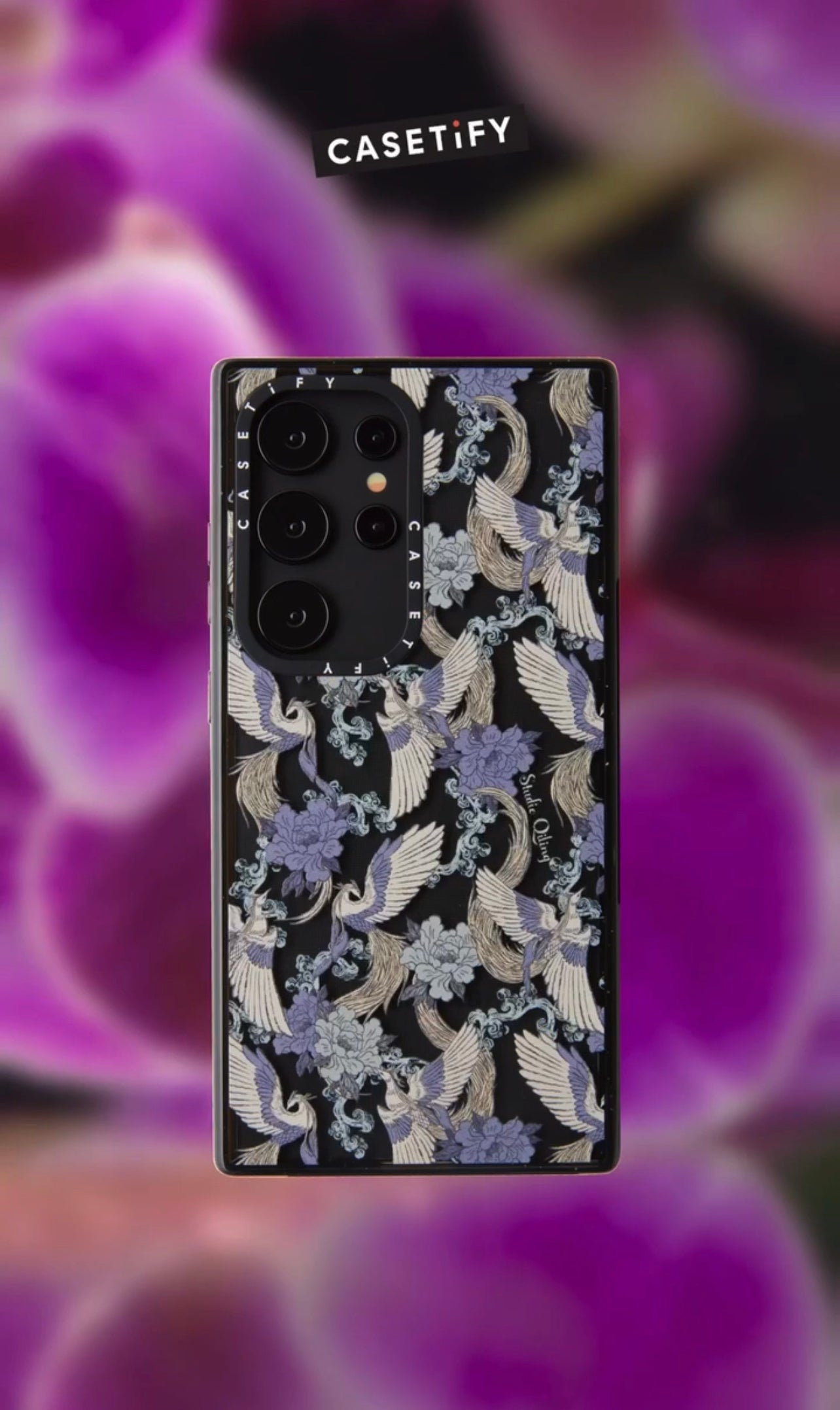Samsung Galaxy S24 Casetify phone case featuring customised Phoenix print by Studio Qiling