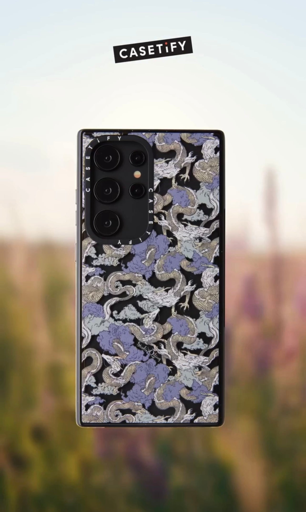 Samsung Galaxy S24 Casetify phone case featuring customised Dragon print by Studio Qiling