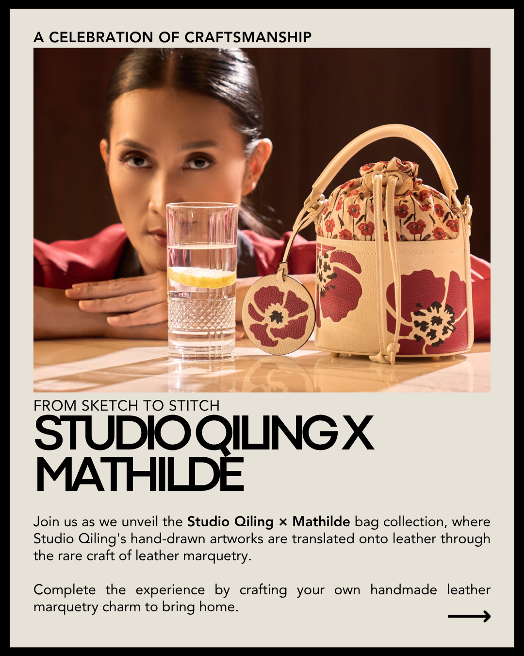 Studio Qiling x Mathilde - Craft Your Own Leather Marquetry Bag Charm