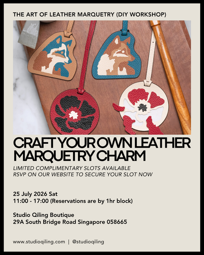 Studio Qiling x Mathilde - Craft Your Own Leather Marquetry Bag Charm