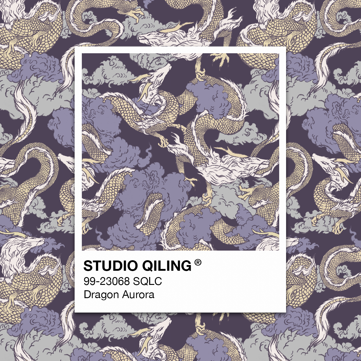 Hand-drawn Dragon Aurora artwork by Studio Qiling, custom print created for Samsung in an exclusive colourway