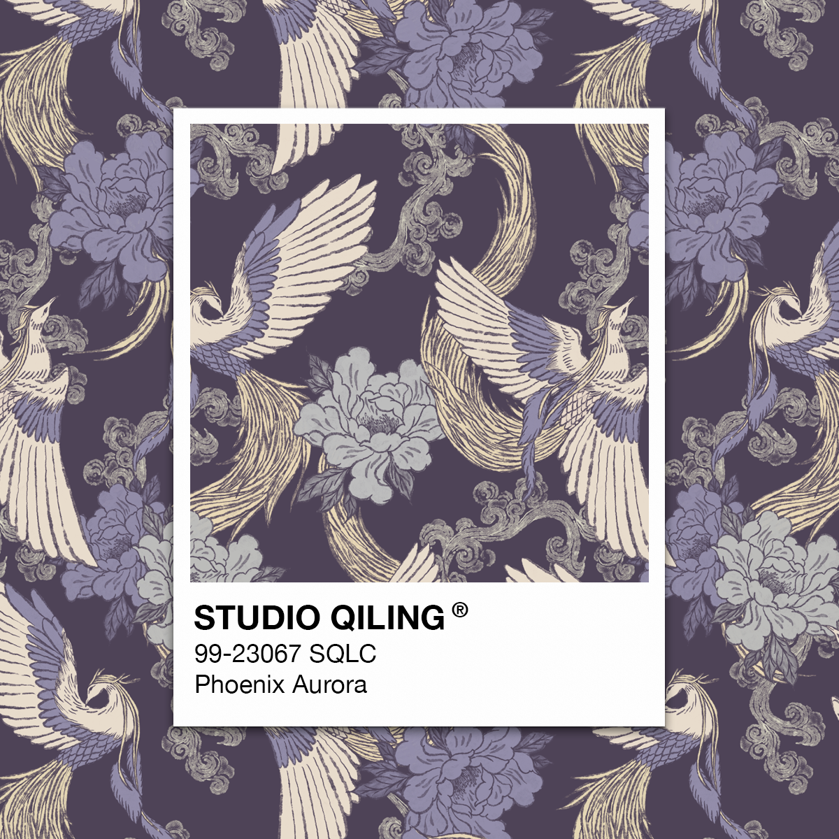 Hand-drawn Phoenix Aurora artwork by Studio Qiling, custom print created for Samsung in an exclusive colourway