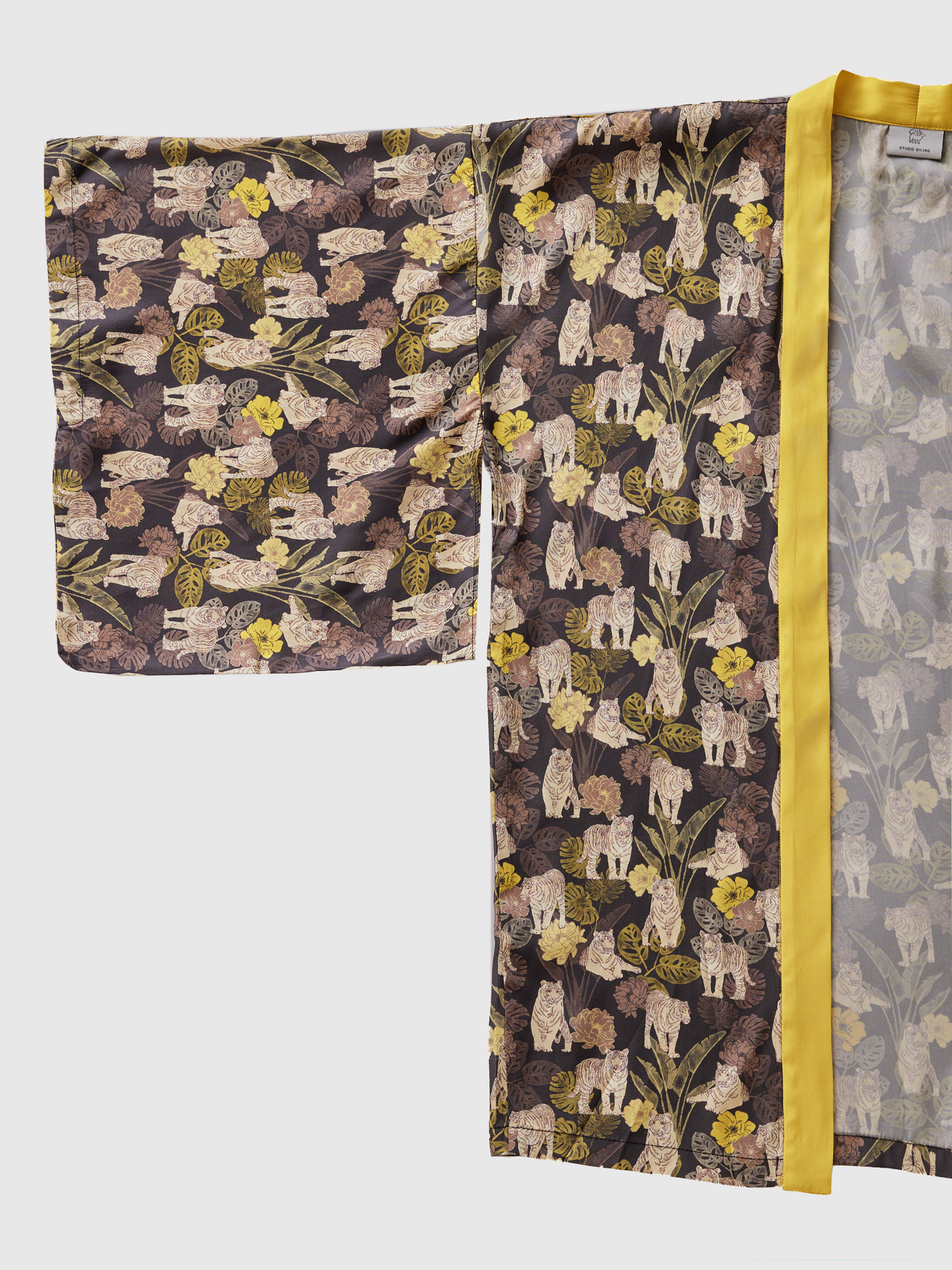 Tiger Autumn Silk Blend Kimono