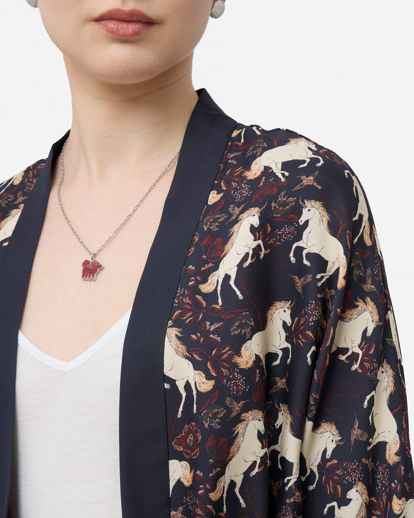 Unicorn Midnight Reversible Cropped Kimono